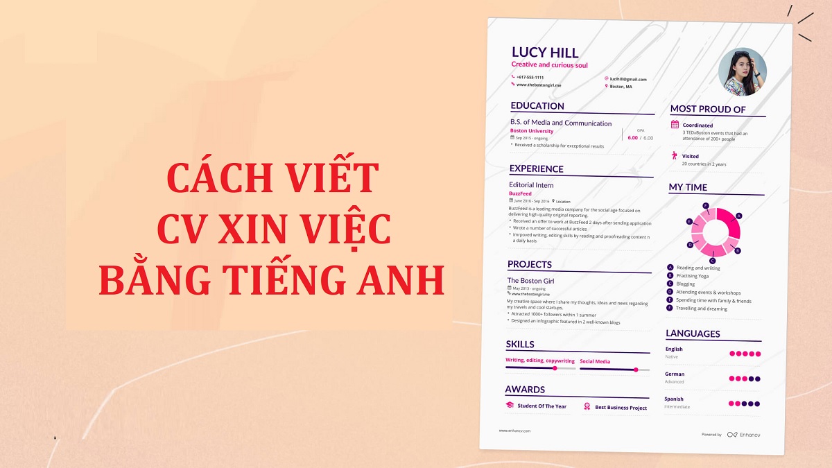 20+ mẫu cv xin việc bằng tiếng Anh tạo ấn tượng tốt với nhà tuyển dụng