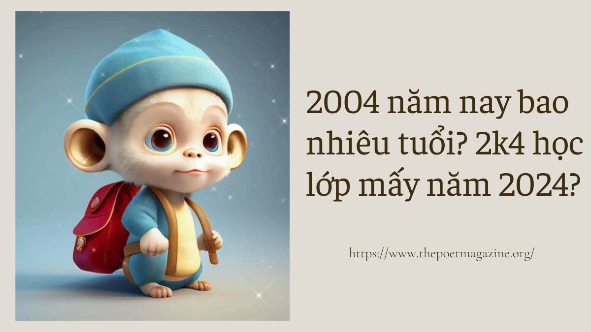 2004 năm nay bao nhiêu tuổi? 2k4 học lớp mấy năm 2024?