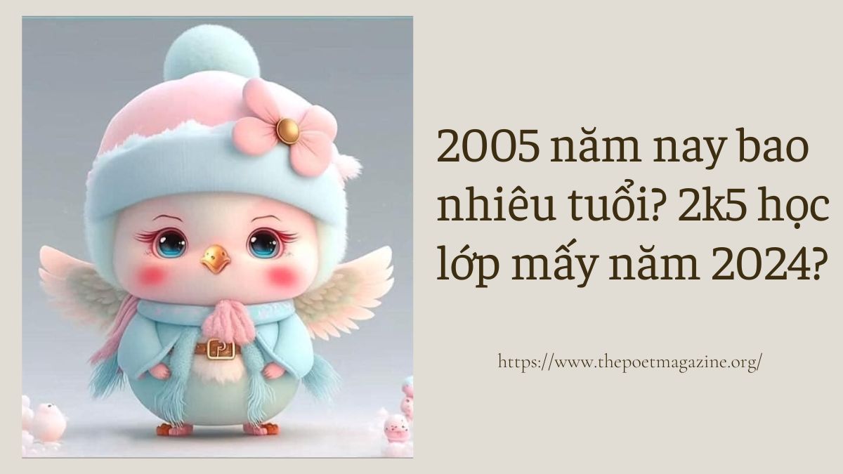 2005 năm nay bao nhiêu tuổi? 2k5 học lớp mấy năm 2024?