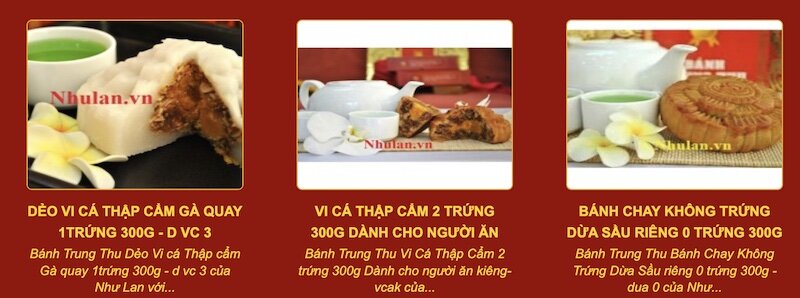 Bảng giá bánh Trung thu Như Lan 2023