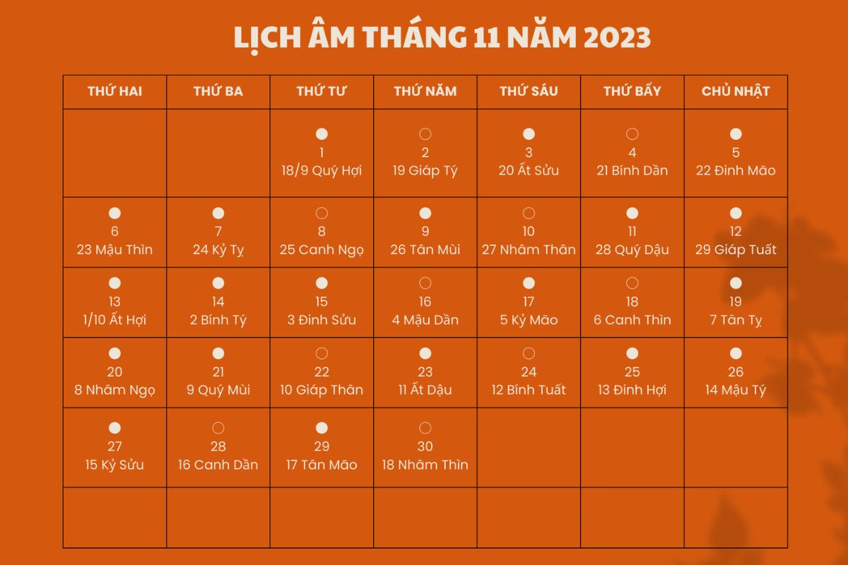 Bí quyết xem lịch Âm tháng 11 – Lịch Vạn Niên tháng 2023 chính xác nhất