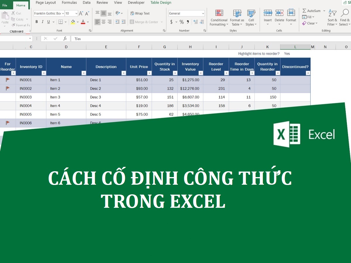 Cách cố định công thức trong Excel cụ thể từng bước