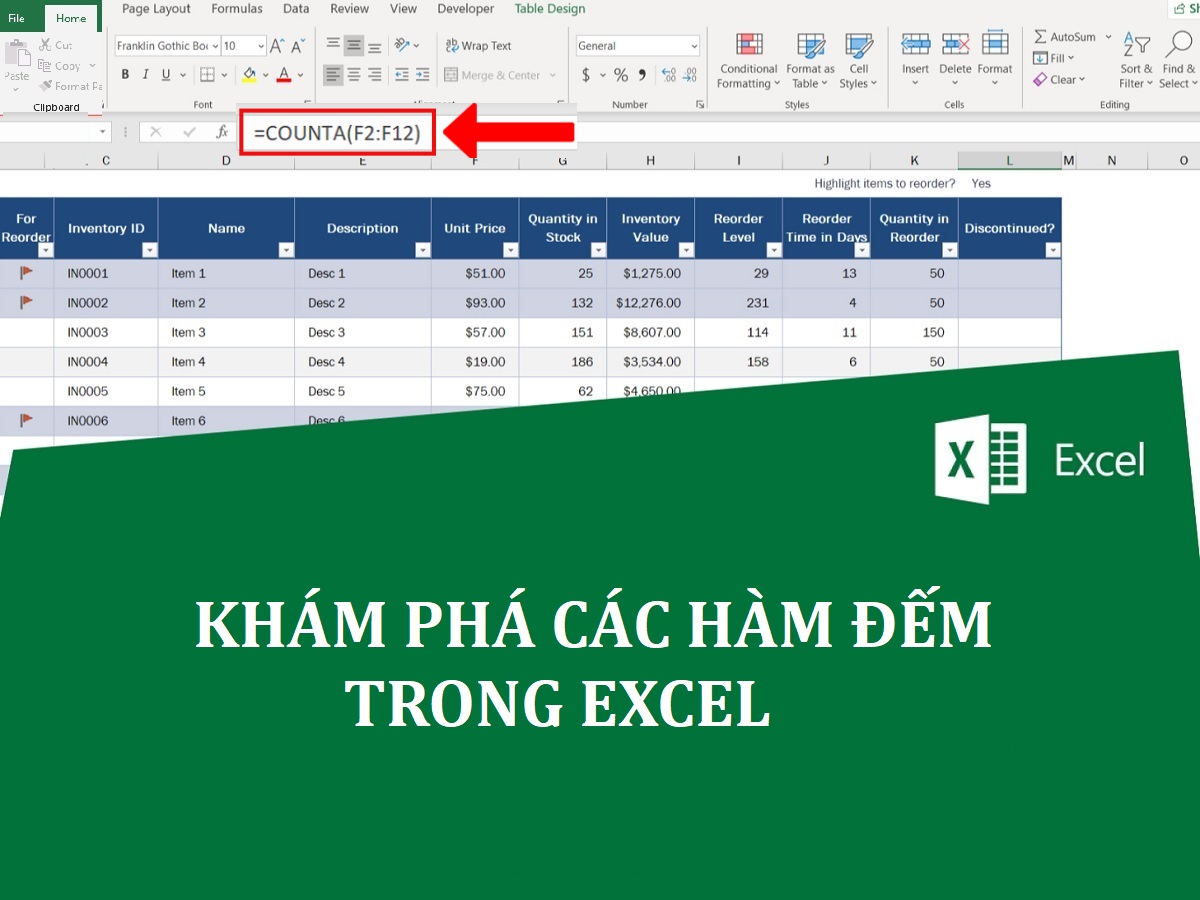 Cách đếm trong excel và bí quyết sử dụng hàm đếm hiệu quả