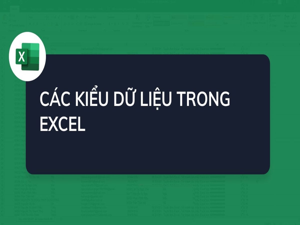 Điểm mặt các kiểu dữ liệu thông dụng của Excel