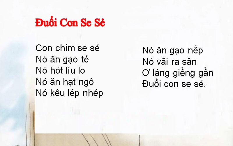 Đồng dao Đuổi con se sẻ: Lời bài hát và giải nghĩa chi tiết