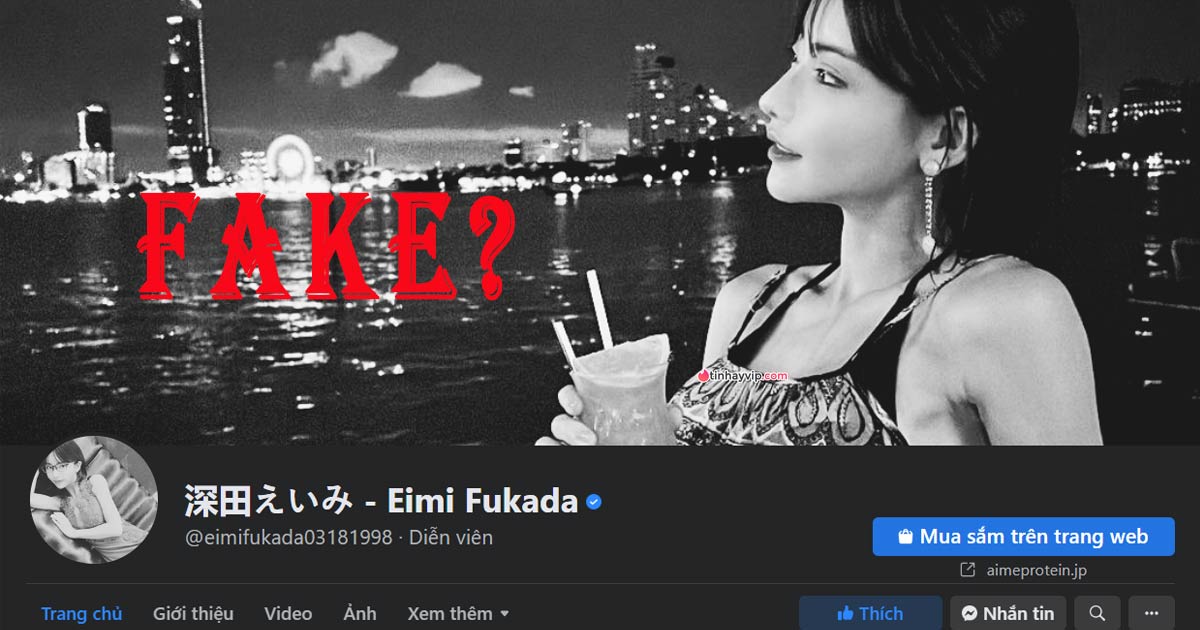 Facebook Eimi Fukada fake với tích xanh lừa đảo khiến fan phẫn nộ