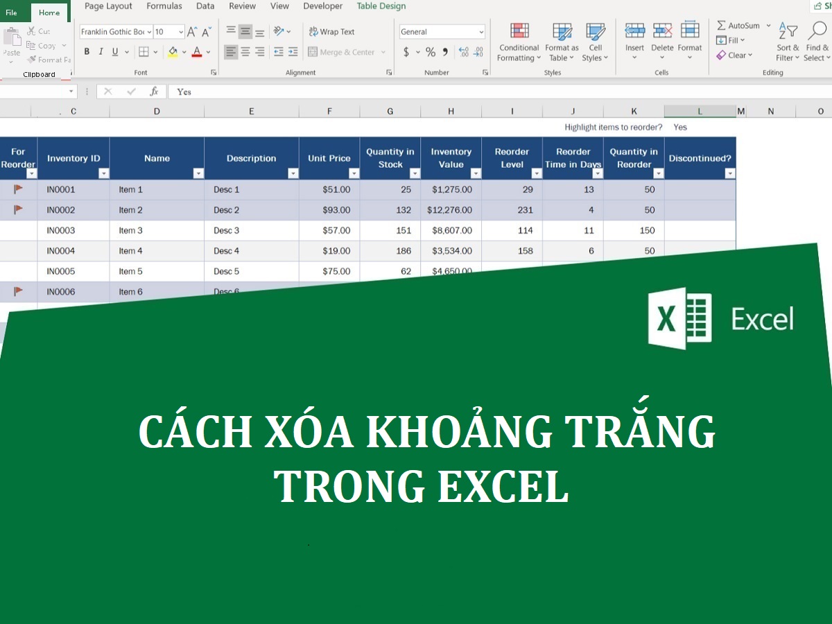 Hướng dẫn cách xóa khoảng trắng trong Excel cho dân văn phòng