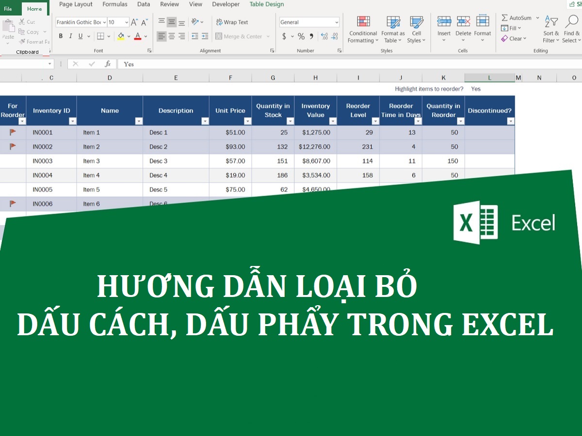 Hướng dẫn loại bỏ dấu cách, dấu phẩy trong Excel đơn giản, nhanh chóng