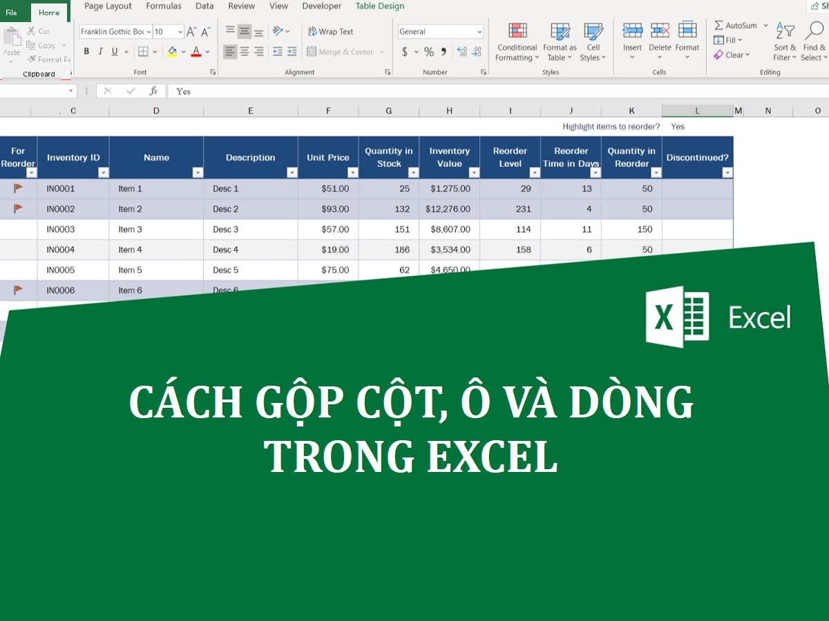 Khám phá cách gộp cột, ô và dòng trong excel đơn giản nhất