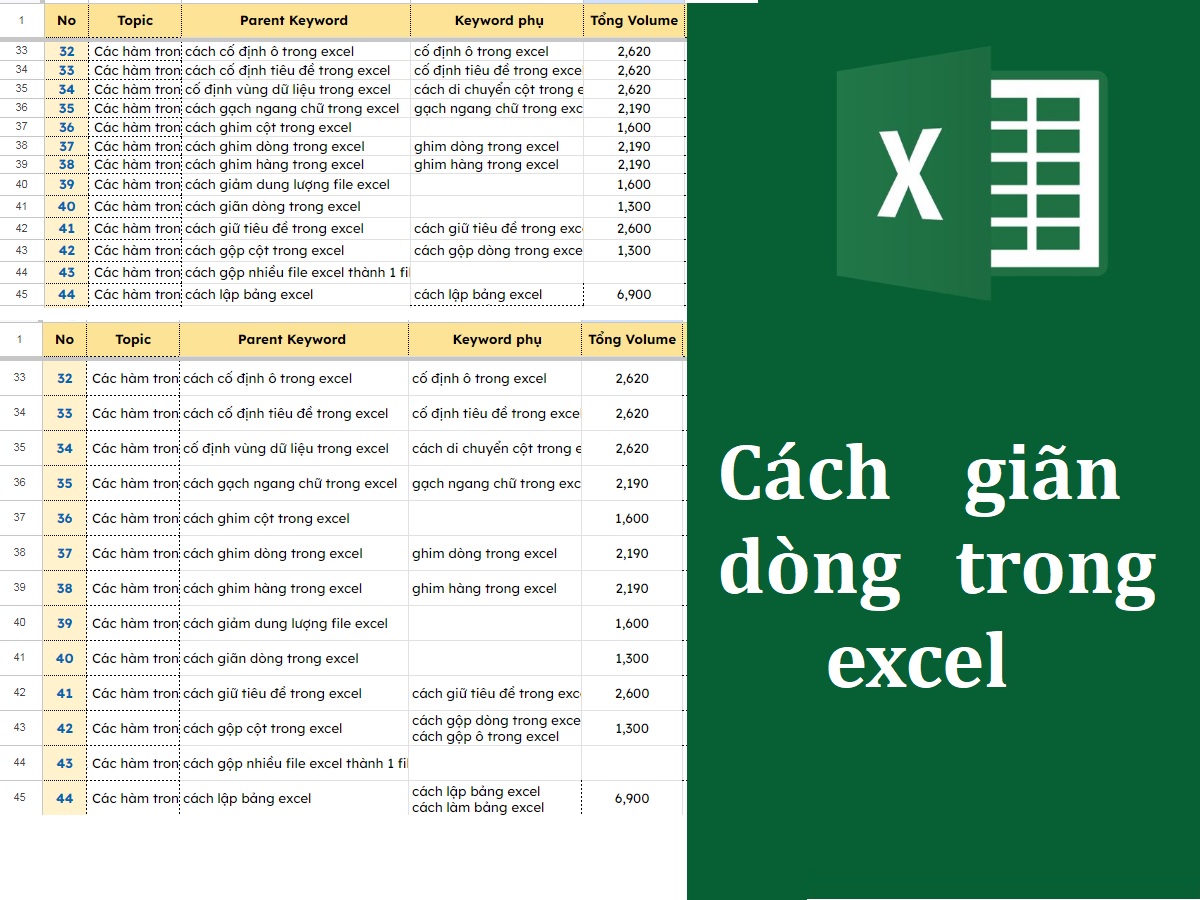 Nắm vững 3 cách giãn dòng trong excel